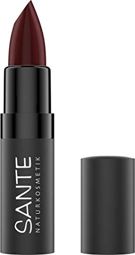 SANTE Naturkosmetik Matte Lipstick 08 Sunset Cherry, Lippenstift, Matt-Effekt, Mit Bio-Kakaobutter, Intensive Farbpigmentierung, 4, 5g