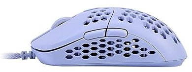 HK Gaming Mira S Mouse da Gioco RGB Ultraleggero - Superficie a Nido d’Ape, 61 Grammi, Max 12000 Cpi, Con Cavo USB, 6 Tasti Programmabili, Memoria Integrata, Presa Antiscivolo, Mira-S Blu Serenity