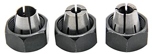 Thaekuns 3 piece Router Collet Kit 42999 1/4,42950 1/2 and 42975 3/8 Fits for PORTER CABLE models