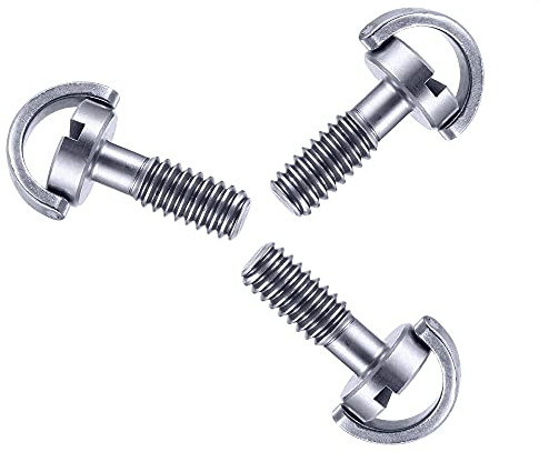 Xwell 1/4-20 Thread D-Ring Stainless Steel Camera Fixing Screws, Quick Release Adapter Screw for Camera Tripod Monopod QR Plate,D Shaft Quick Release Plate Mounting Screw 17mm Length-3 Pack…