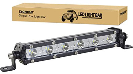 RIGIDON Schmal einzelne reihe Led lichtleiste kfz, 12V 24V 7 Zoll 18cm 30W Strahler Spot offroad beleuchtung für SUV ATV, UTV, Traktor, LKW, Fahrzeuge, 6000K Weiß led nebelscheinwerfer