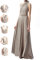 INFIWING Infinity Kleid mit Bandeau Brautjungfernkleider, Lang Übergröße Wickelkleid Damen, Multiway Kleid Hochzeitsgäste Trauzeugin Kleid Abendkleid(Einheitsgröße, Taupe)