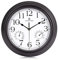 Lafocuse Reloj de Pared con Termómetro e Higrómetro, Silencioso Vintage Gris Carbón, Retro sin Tic TAC para Cocina Salon Porche 30cm