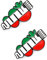 Coppia 2 Stemma Fregio Biscione Adesivo Tricolore 3D in Metallo Compatibile per Alfa Romeo 147 156 159 Mito Giulia Giulietta Stelvio Montante Battiporta Laterale