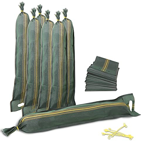 20 Sacs anti inondation - Sac de sable à remplir avec poignée – Barrière pour porte de garage en cas d’inondation (25 x 100 cm)