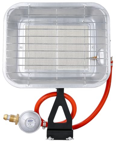 Portable Gas Heater 4.5 kW Calor Gas Heater With Heating Area 20-60 sqm, Adjustable Heating, 70cm Hose, 37mbar Pressure Regulator, Bottle Mounting Space Warmer Propane Heater TOUGH MASTER