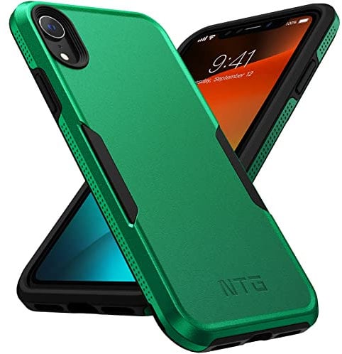 NTG Shockproof Designed for iPhone XR Case [2 Layer Structure Protection] [Military Grade Anti-Drop] Lightweight Shockproof Protective Phone Case for iPhone XR 6.1 inch, Forest Green
