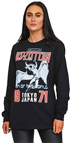 Led Zeppelin Japanese Icarus Logo Long Sleeve T-Shirt Black, Black, XL