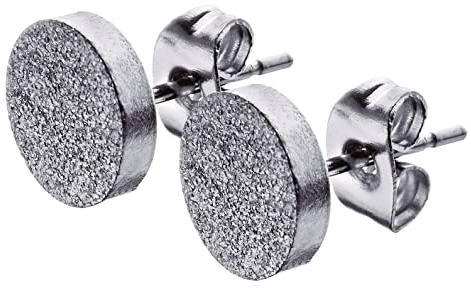 SMYKKO® OKOLI KARKEA - Fake Plug Ohrstecker | Edelstahl mit gebürsteter Oberfläche | 7 mm | Nickelfrei, wasserfest | Modische Ohrringe für Damen, Herren & Teenager | rund | Tunnel (Silber)