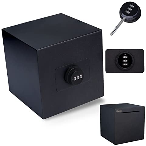 hicocool Money Bank for Adults Password Piggy Bank Stainless Steel Reusable Adult Metal Piggy Bank with Lock Savings Bank (15 cm, Black)