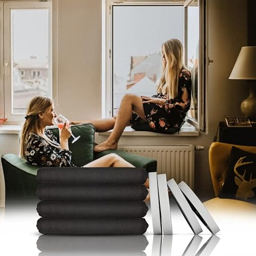 4er Pack Fliegengitter für Fenster - Mückennetz 130cm x 150cm (zuschneidbar), Insektenschutz mit starken selbstklebenden Klettband