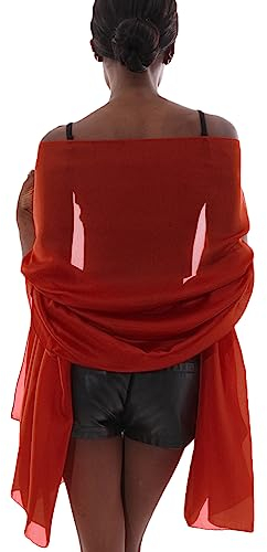 Stola Rot Festlich für Abendkleid Damen Schals Tücher Sommer Dünn Schaltuch Pashmina