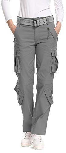 Femme Pantalon Cargo avec Plusieurs Poches Pantalon de Combat Décontracté en Coton Camouflage Militaire Tactique Extérieur Randonnée