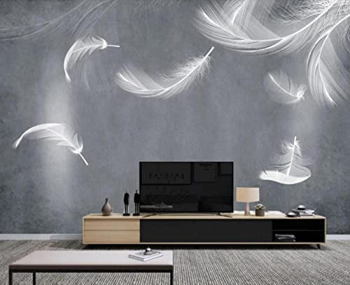 FitNshape Wandmalerei Tapete Feder nordischen Stil Hintergrund Wandtapete 3D*200cmx140cm(78.7x55.1inch)