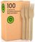 100 tenedores ecológicos de madera de abedul desechable 100% naturales biodegradables y compostables cubiertos desechables