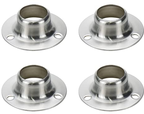 Geesatis Schrankstangenhalterung, 4 Stück, Flanschstangenhalterungen, passend für 20 mm Rohr für Kleiderschrank, Duschvorhangstange