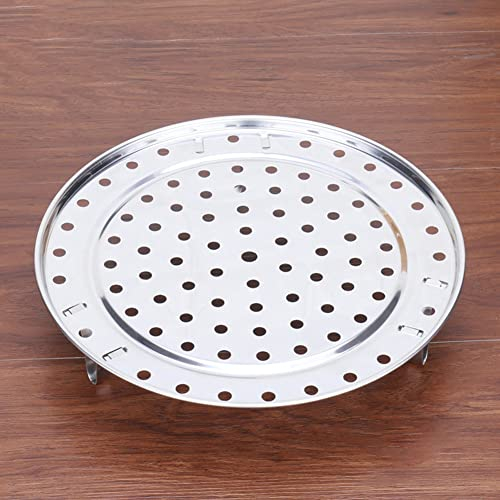 HOHOVYVY Stainless Steel Steamer Tray Rack, Steam Rack Kitchen Steamer Rack Round Steamer Tray Insert for Pot, Pan, Crock Pot, with Support Feet 18CM