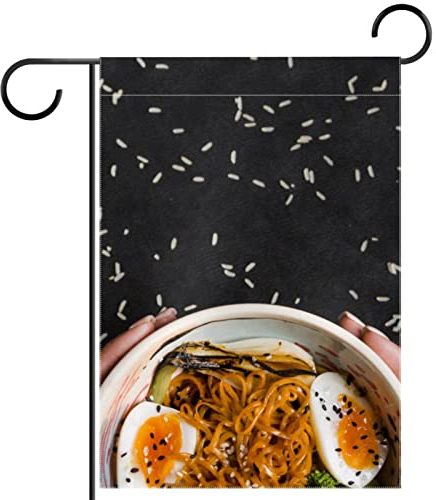 Obst-Ramen-Foto-Gartenflagge, vertikal, doppelseitig, saisonal, Bauernhaus, Hof, Outdoor-Dekorationen