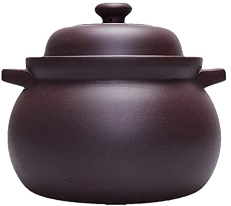 Auflauftopf, Keramik-Kochtopf – lila Auflauf, Suppe, offene Flamme, unglasierter Tontopf, Brei, Eintopf