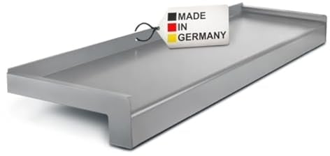 TJ Fensterbank Außen I 90 mm x 600 mm I Silber E6EV1 I hochwertiges Aluminium Fensterbrett mit Seitenabschluss I pflegeleichter & langlebiger Alu Fenstersims I pulverbeschichtete Außenfensterbank