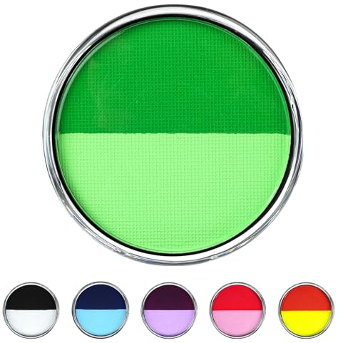 LOPHE Water Color Schminke, 30g Bodypainting Farben Schminke Kinder, Waschbar Theaterschminke Körperfarbe, Gesichtsfarbe Kinderschminke für Make up Karneval & Halloween Party (dunkelgrün+hellgrün)