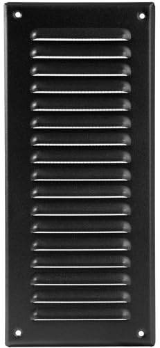 Vent Systems - Cubierta rectangular de rejilla de ventilación de aire Soffit de metal negro de 3 x 10 pulgadas (interior), rejilla deflectora de ventilación de registro, rejilla de ventilación