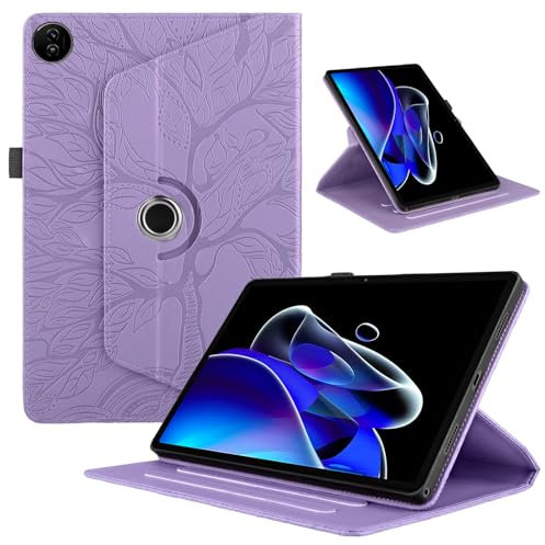 TEDTIKJT Tablet Custodia per Realme Pad 2 11.5 2023 Pelle PU Flip Custodia Protezione Cover Realme Pad 2 360°Multi Angolo Ruotabile Supporto Funzione Protettiva Tablet Custodia, Albero Viola