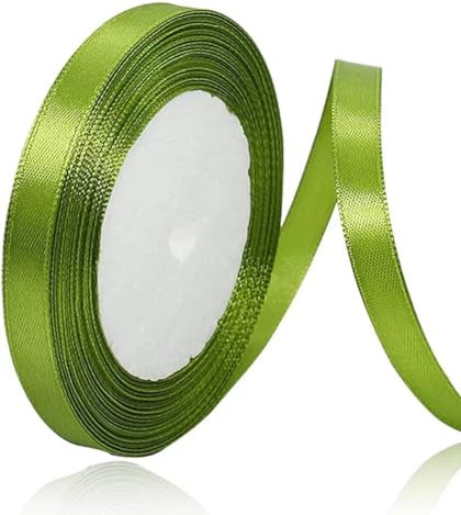 Geschenkband Olivgrün 10 mm Breit,23 Meter Satinbänder Olivgrün Stoff Schleifenband Kunsthandwerk,Hochzeitsdekoration, Weihnachten, Haarbögen, Blumensträuße, Geburtstag und Geschenkverpackung