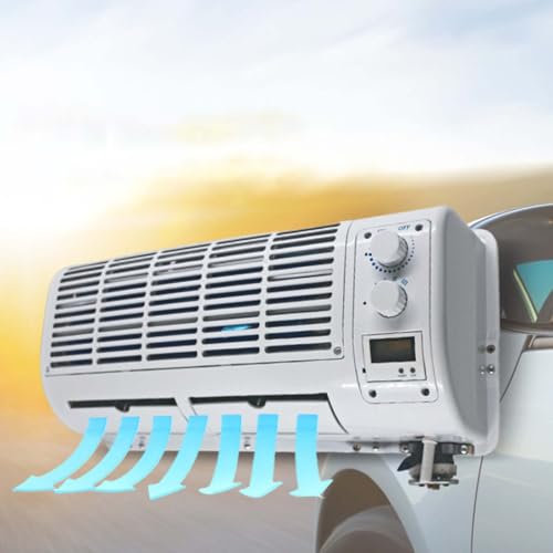 MAYFABD Aire Acondicionado de Pared para Coche 12 V para De AutomóVil Tractor De Camión Ventilador De Enfriamiento Acondicionado De Pared Tractor de Camión Ventilador de Enfriamiento,12v