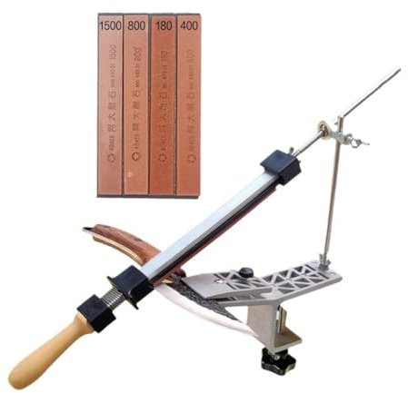Suoumwa Afilador de Cuchillos Profesional de Ángulo Fijo de Alta Precisión, Kit de Afilador de Cuchillos de Cocina de Ángulo Fijo con Diseño de Tapa Giratoria