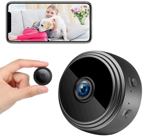Mini cámara espía, cámara inalámbrica 1080P Full HD con audio y vídeo, con visión nocturna y detección de movimiento, cámara de vigilancia pequeña portátil para exterior/interior