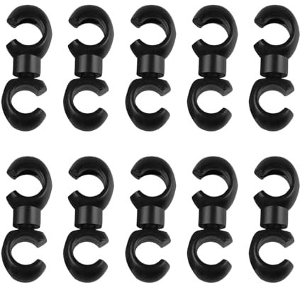 10 Pcs Fahrrad MTB Bremse Kabel S Stil Clips Schnalle Schlauch Guide MTB Bike Cross Line Clips Radfahren(Black)