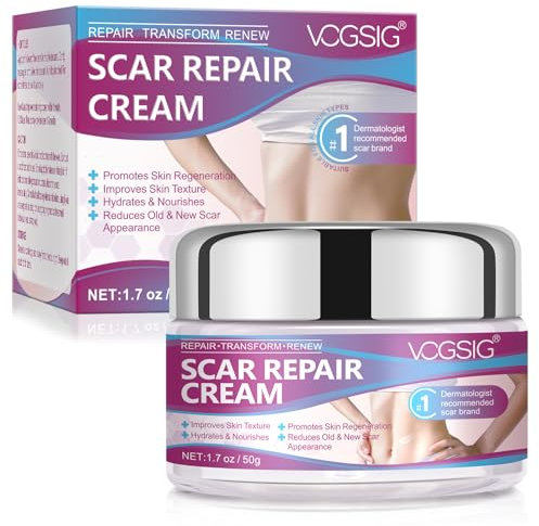 Scar Cream Scar Removal Cream Rapid Repair of New Old Scars, Spots, Burns All Natural Treatment with Vitamin E, Alanine, Collagen