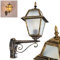 HOFSTEIN Außenwandleuchte Fornelos, Außenwandlampe mit Bewegungsmelder aus Metall/Glas in Schwarz/Gold/Weiß, Wandleuchte außen im Vintage/Antik/Landhaus-Design, Hof, Außenbereich, Terrasse, E27, IP44