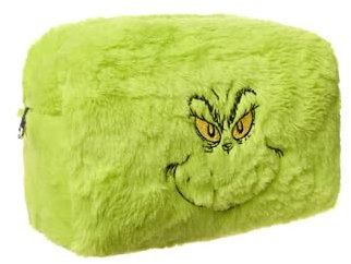 The Grinch Trousse de Maquillage et Miroir | Pochette cosmetique Verte pour Femme et Miroir Pliable avec Visage de Personnage Grinch