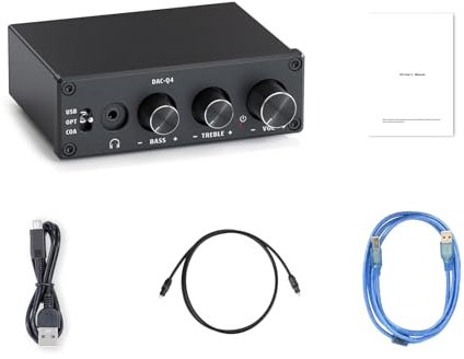 Headphone Amplifier Converter Digital To Analog Adapter For Fosi USB Gaming DAC24Bit 192KHz