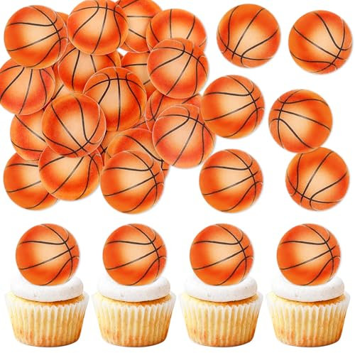 Blumomon 40 Stück Essbare Sport Kuchen Dekoration Basketball Cupcake Topper Sport Themed Party Dekoration Passend Für Sportler Periphere Aktivitäten Dekoration