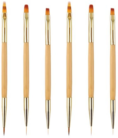 6 Pièces Stylos De Nail Art Double Face, Pinceaux De Nail Art Peints, Outils De Nail Art, Pinceaux De Vernis À Ongles, Pinceaux De Nail Art Durables, Accessoires De Nail Art Diy
