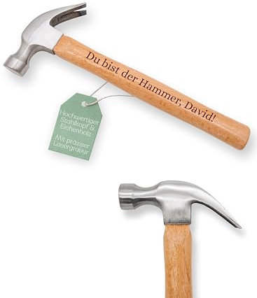Abenteuernah Hammer personalisiert, Geburtstagsgeschenk, Geschenke für Männer, Papa, Onkel, Opa, Geschenk Vatertag, Personalisierter Schlaghammer (mit Name)