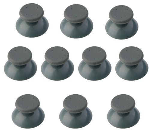 para Xbox 360, 10-Pack 3D Analog Joystick Thumbstick Caps, Game Controller Replacement Rubber Covers (Gris)