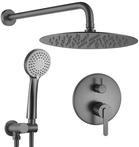 Rea Unterputz-Duschsystem mit Handbraus Ontario Titanium, Minimalistisches Design, inklusive Armatur - 32X17X32CM
