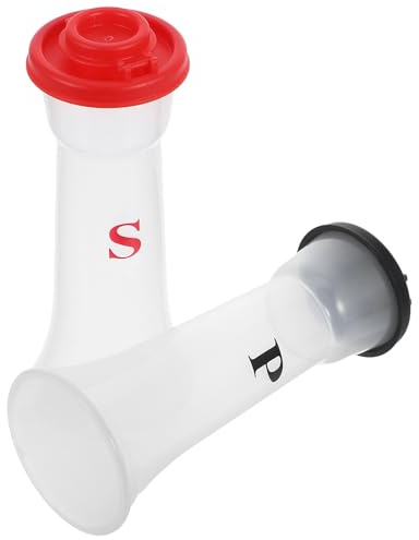 Mipcase Lot de 2 boîtes à épices pour barbecue - Salière et poivrière - Pour le camping - Distributeur d'épices - Récipient à sel pour le plan de travail - En plastique