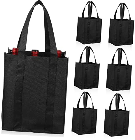 Gatuida Paquet Porte-Bouteilles en Tissu Non Tissé Résistants 6 Bouteilles pour Vin, Bière Et Whisky, Réutilisables, pour Randonnées, Camping Et Fête