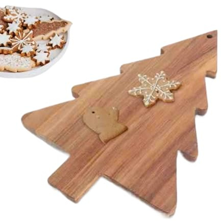 Penlimly Weihnachts-Schneidebrett aus Holz – Holzbrett für Küche, Weihnachtsbaum, Gemüse, Serviertablett, Dekoration für Käse und Dessert