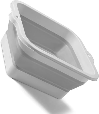 Tnfeeon Lavabo Pieghevole per Pediluvio, Vasca Idromassaggio in Silicone con Grande capacità, Vasca da Bagno Regolabile per la Casa e il Viaggio (GREY)