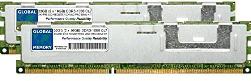 32GB (2 x 16GB) DDR3 1066MHz PC3-8500 240-PIN ECC REGISTRADO DIMM (RDIMM) Memoria RAM Kit para Apple Mac Pro (PRINCIPIOS DE 2009 - Mediados 2010 - Mediados 2012)