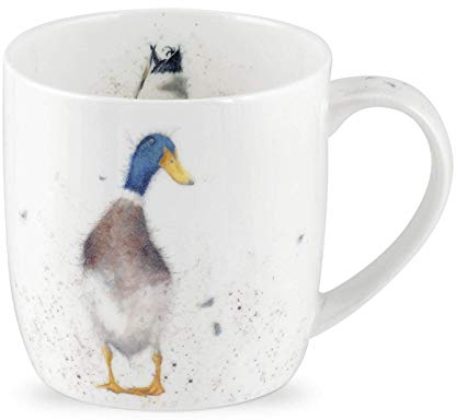 Portmeirion Home & Gifts Wrendale Designs by Royal Worcester Duck Guard Mug, Bone China, Multi-Colour MMKC5629-XSM, 11 fluid ounces