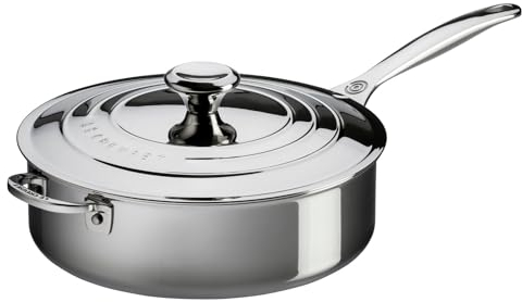 Le Creuset Evolution Sartén de acero inoxidable con tapa, diámetro 24 cm, 3-Ply