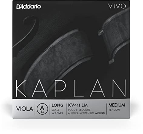 D'Addario Kaplan Vivo Viola String - Single A String - KV411 LM - Viola Strings - Long Scale, Medium Tension