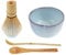 BambooMN Brand - Matcha Bowl Set (Includes Bowl, Rest,Tea Whisk, Chasaku, & Tea Spoon) 1 Set Shimmering Blue